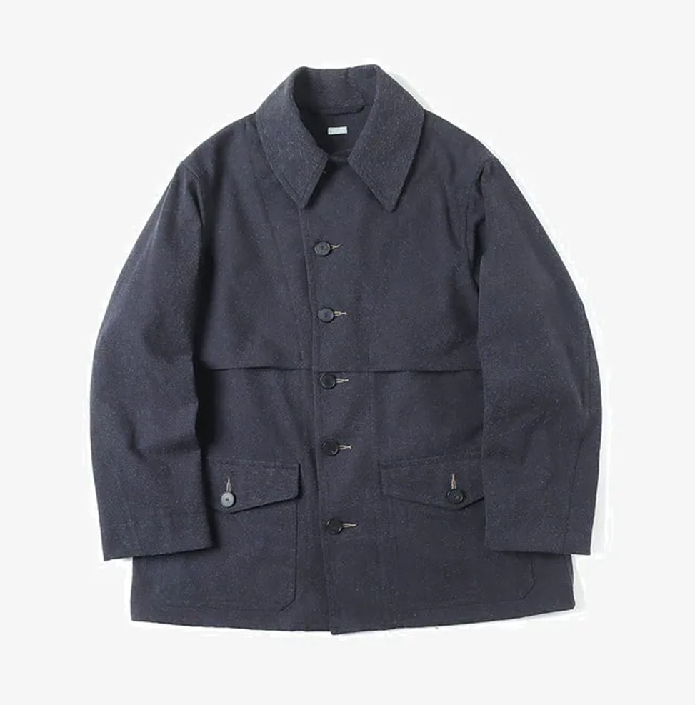 FINAL SALE: A.PRESSE U.S.ARMY MACKINAW COAT (COTTON/SILK) - D.NAVY SIZE 1 PRE ORDER ITEM (預訂中)