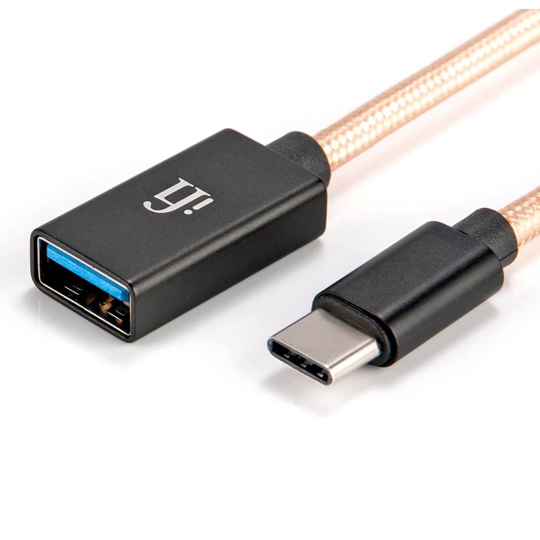 英國 iFi – OTG 訊號短線 Type-C, Micro-B > USB Type-A (母) | OFHC連續鑄造純銅
