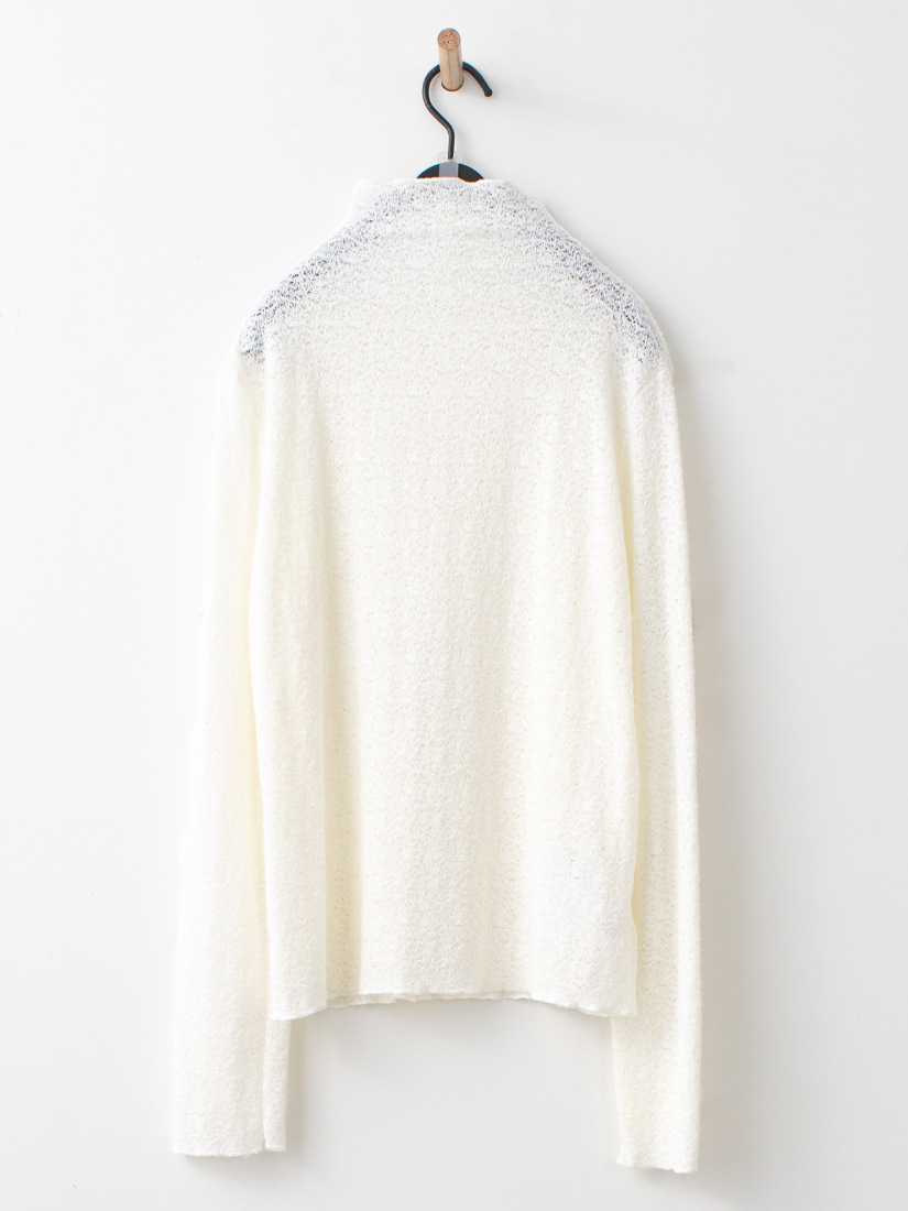 蕾絲紋理絨毛木耳邊立領內搭上衣