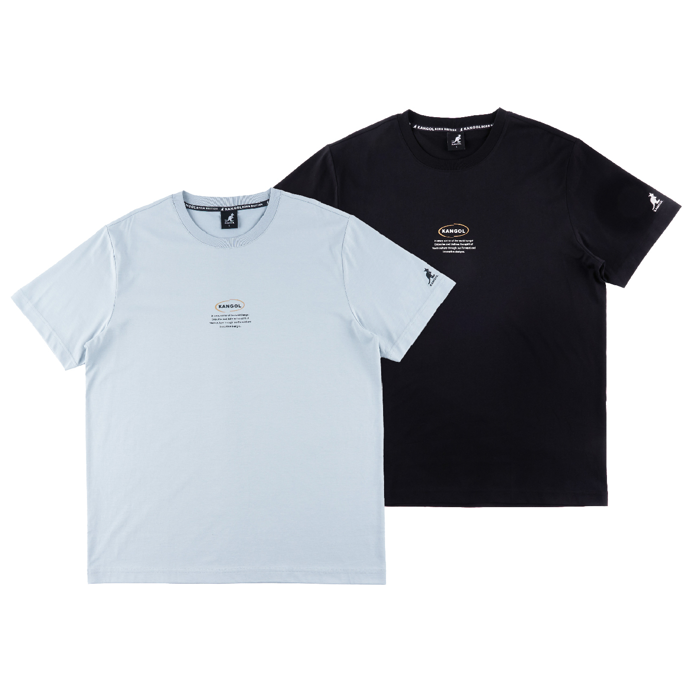 男女款 KANGOL TEE 淺灰色 黑色 英國 袋鼠 休閒 中性 涼感 印花 短T【63251022】