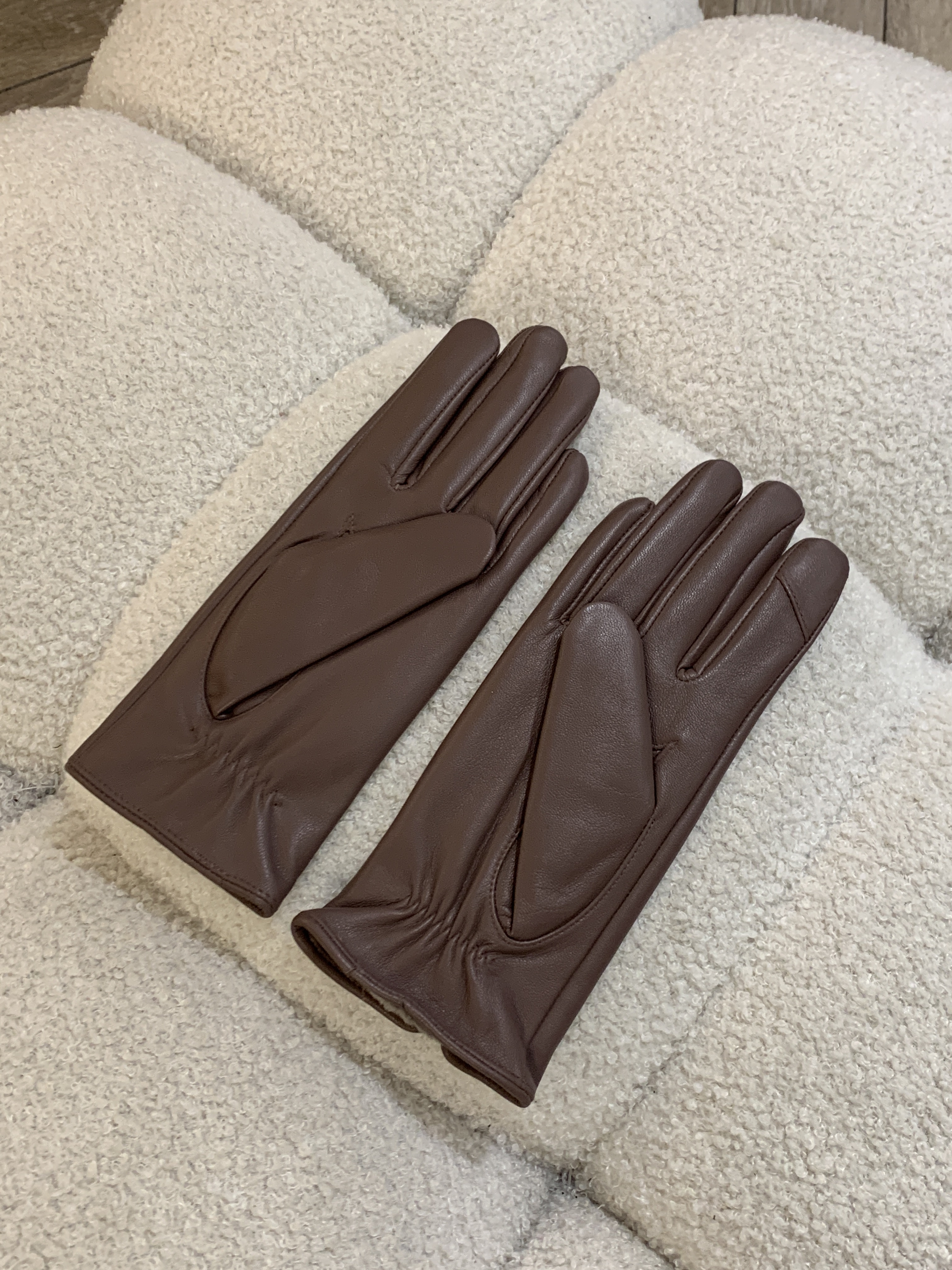 刷毛皮手套(藕)