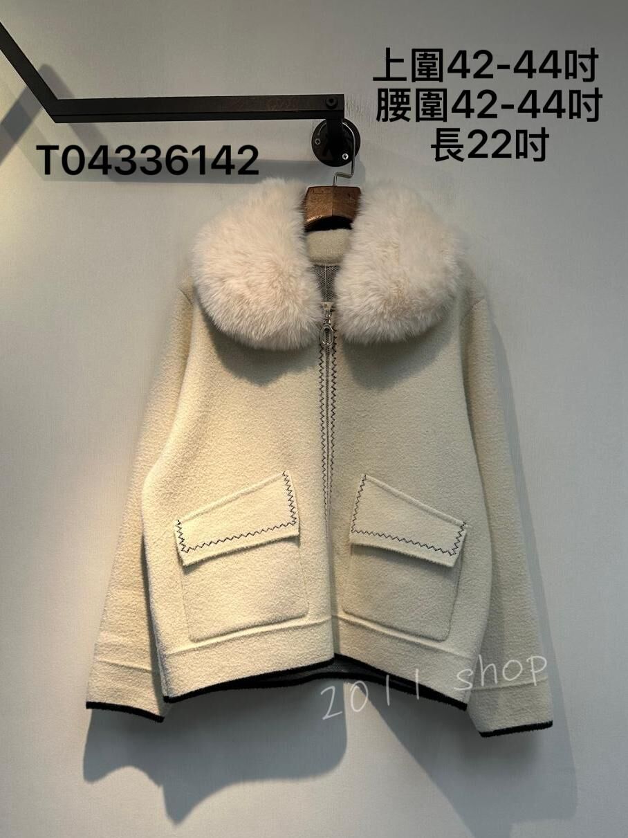 *不設優惠* 氣質毛毛可拆明線外套  上圍42-44吋  腰圍42-44吋 長22吋  T04336142