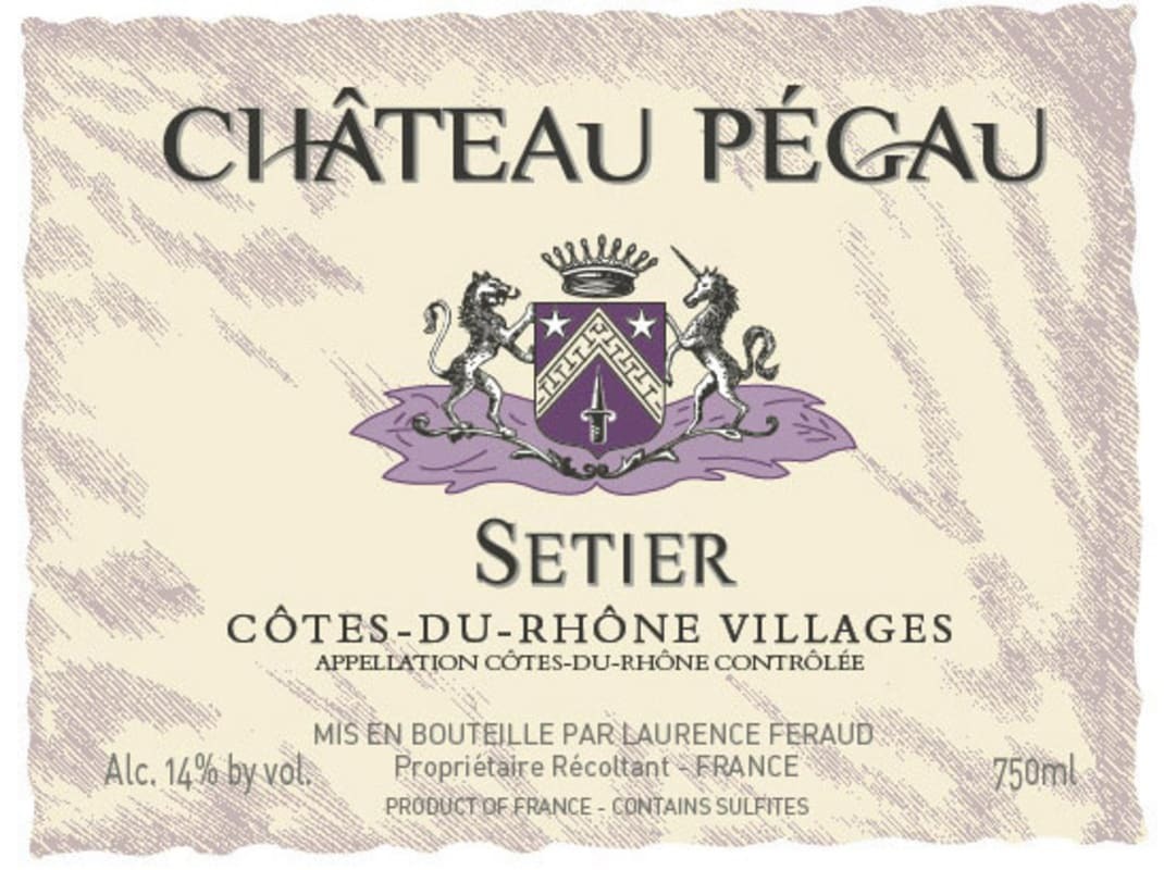 Chateau Pegau Cotes du Rhone Villages Cuvee Setier 2022 (RP93) - 6 Bottle Pack