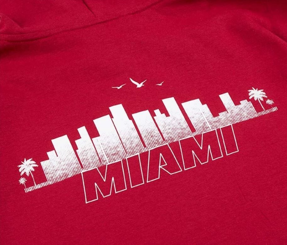 NBA 帽T 落肩 城市 紅 連帽T恤 熱火隊 3355106240