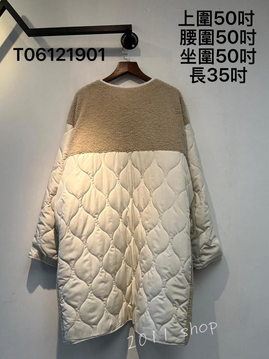 *不設優惠* 出口日本毛毛拼布長外套  上圍50吋  腰圍50吋 坐圍50吋 長35吋  T06121901