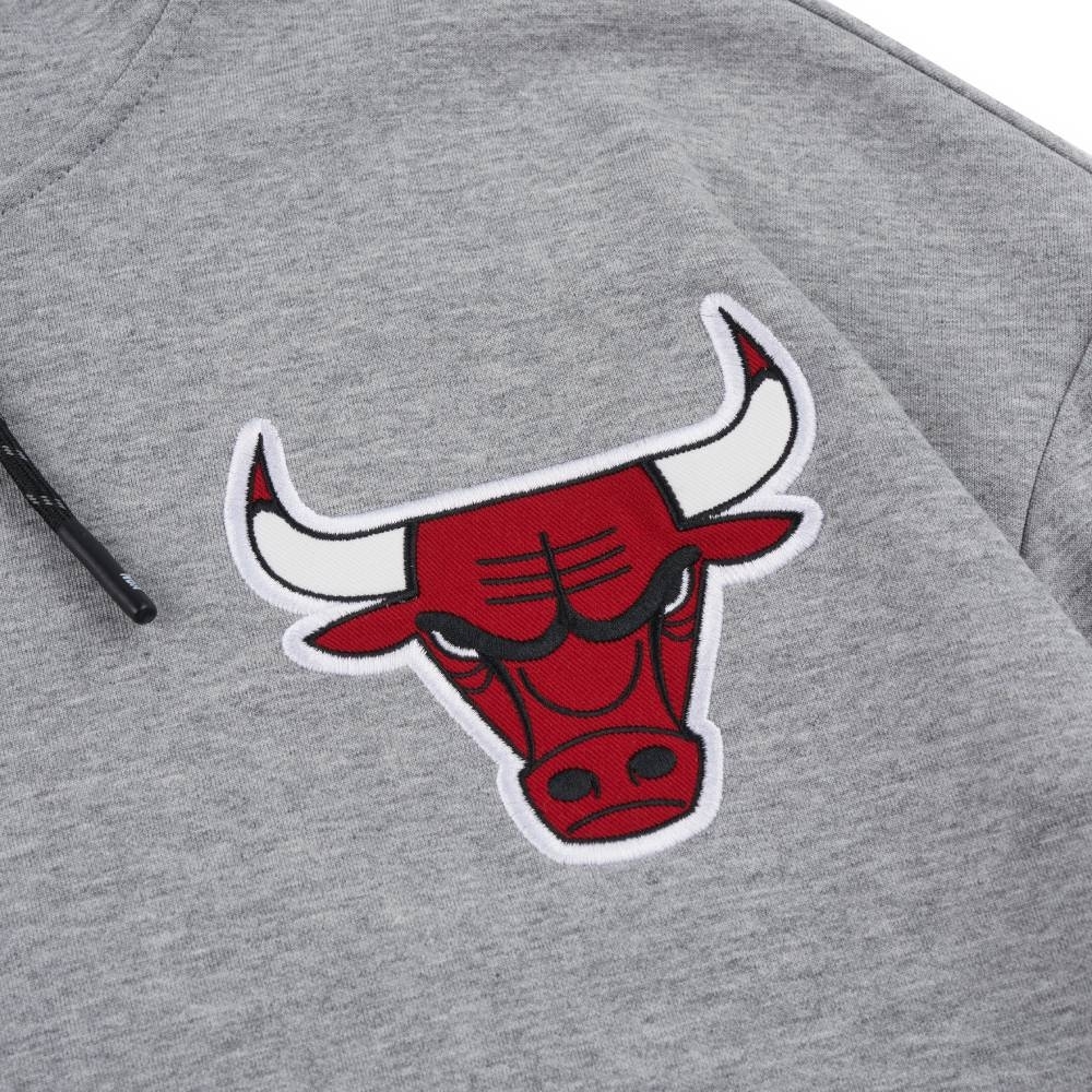 NBA 帽T 落肩 拼接 灰 連帽T恤 公牛隊 3355106712