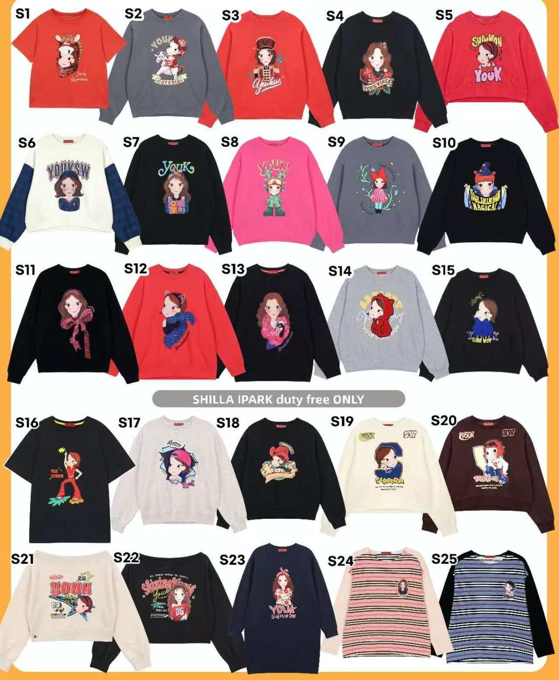 LS01 S1 胸49 長25 /S2-S4 胸49 長25 / S5-S6 胸48 長20 /S7-S11 胸48 長25 /S12-S13 胸51 長28 / S14 胸50長25 /S15 胸48 長24 /S16 胸46 長29 / S17 胸49 長24.5 / S18 胸48 長25 /S19- S20 胸50 長21 / S21-S22 胸44 長18.5 / S23 胸50 長37 /S24-S25 胸46 長26