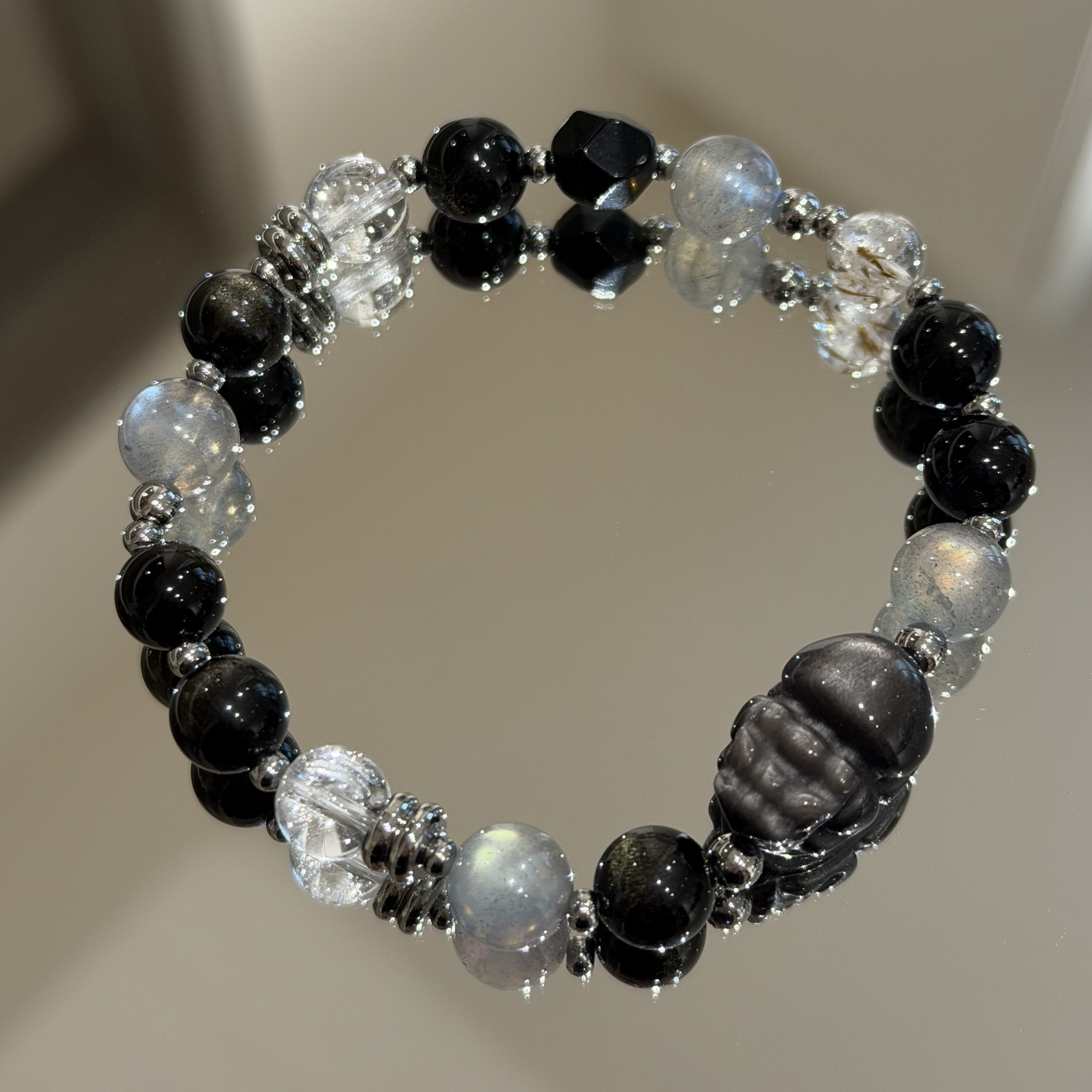 避邪招財 | 納福皮皮 | 黑曜石貔貅《彈力繩款式》