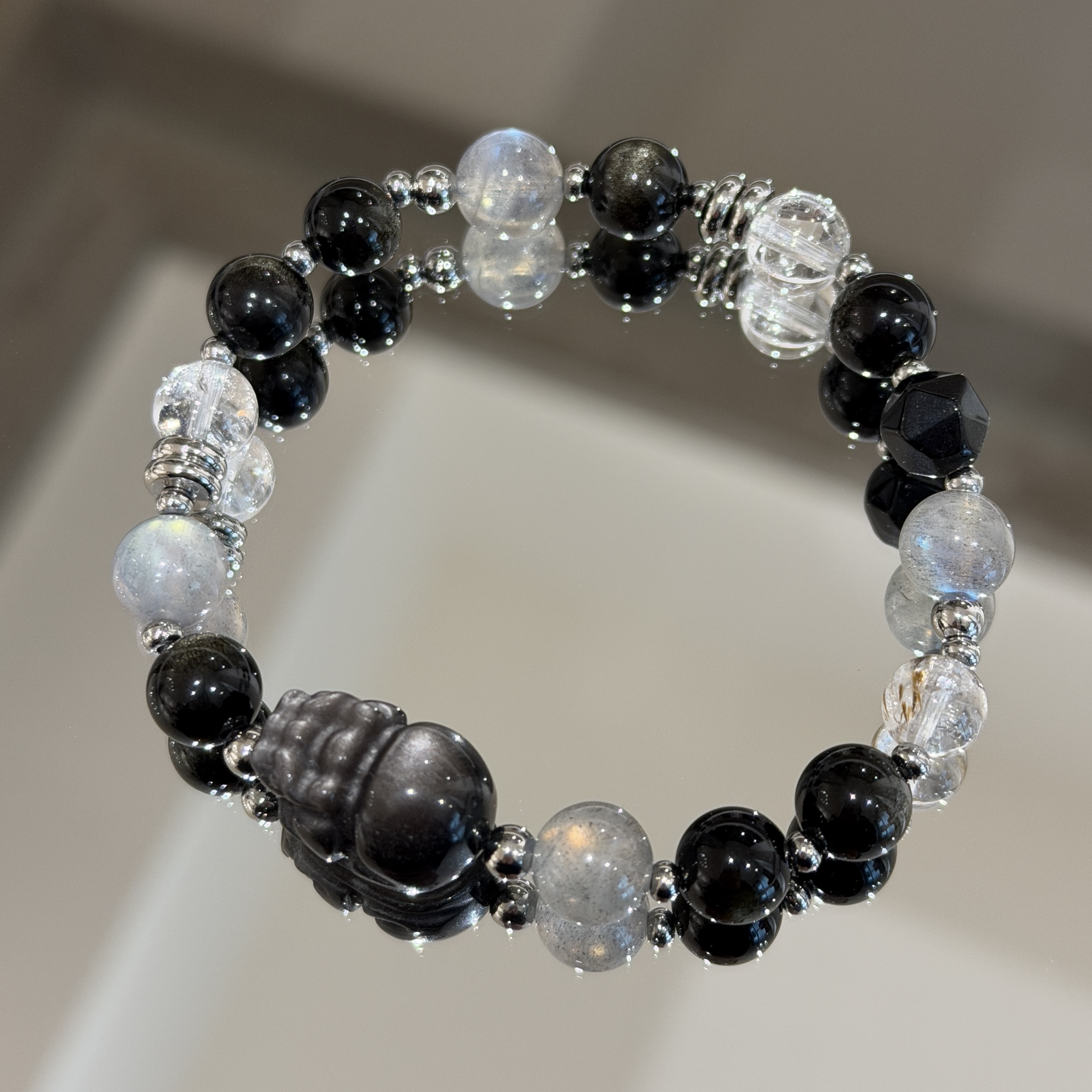 避邪招財 | 納福皮皮 | 黑曜石貔貅《彈力繩款式》