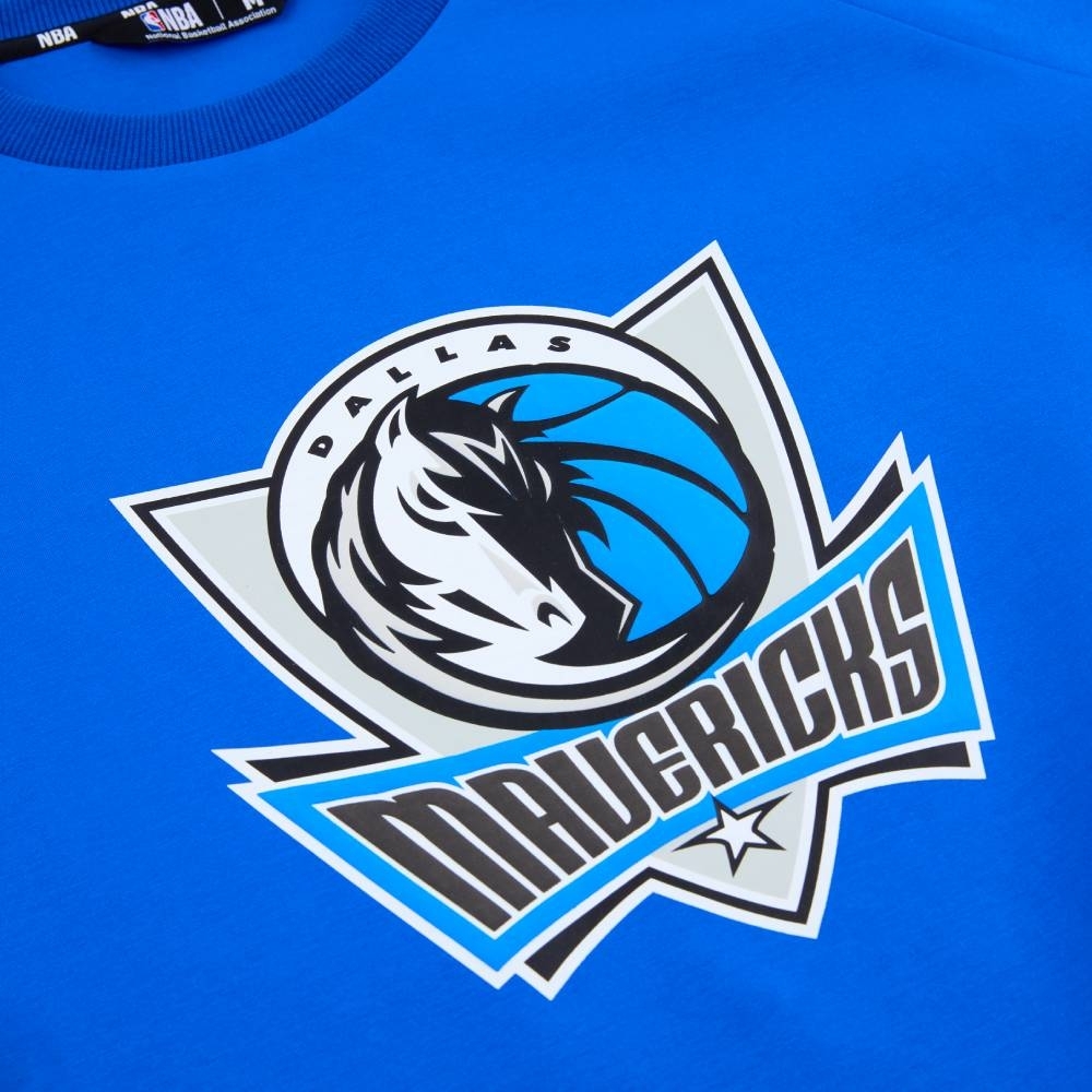 NBA 大學T 基本 拼接 隊徽 藍 長袖上衣 獨行俠隊 3355114082