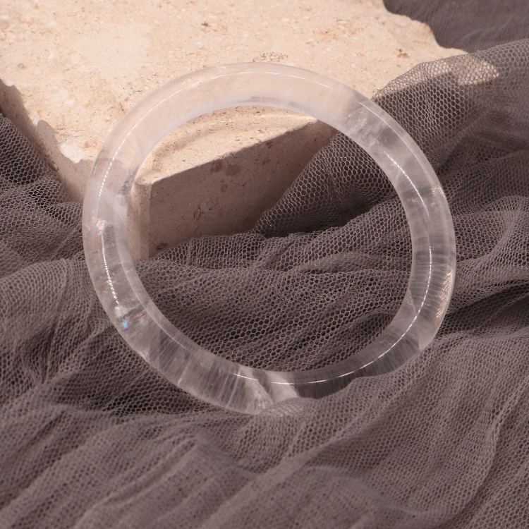 【天然石水晶手鐲】圈口尺寸60以上 成為四道彩虹白幽靈水晶