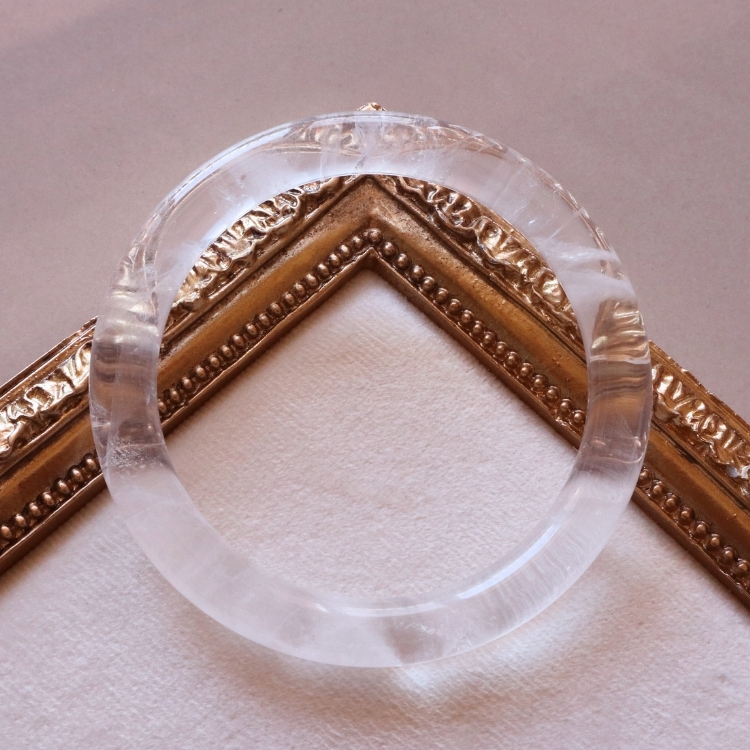 【天然石水晶手鐲】圈口尺寸60以上 成為四道彩虹白幽靈水晶