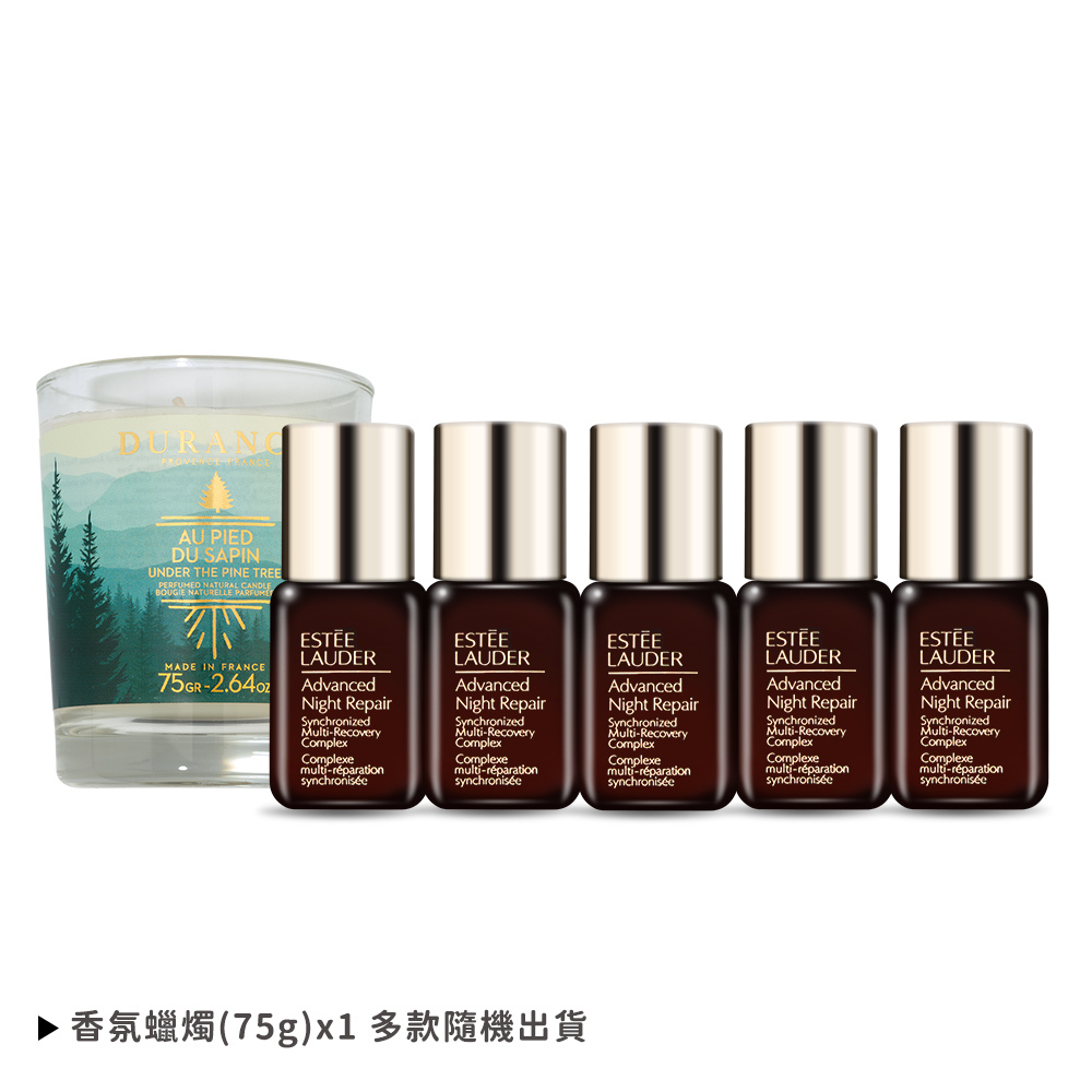 ESTEE LAUDER 雅詩蘭黛 特潤超導全方位修護露(7ml)x5+品牌香氛蠟燭(75g)x1-限定年終回饋組