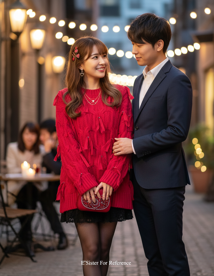 復古麻花編織蝴蝶結裝飾針織毛衣 C18