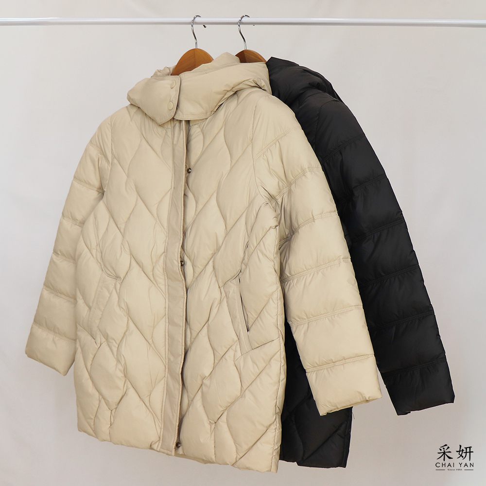 弧形壓紋厚鋪棉防風外套