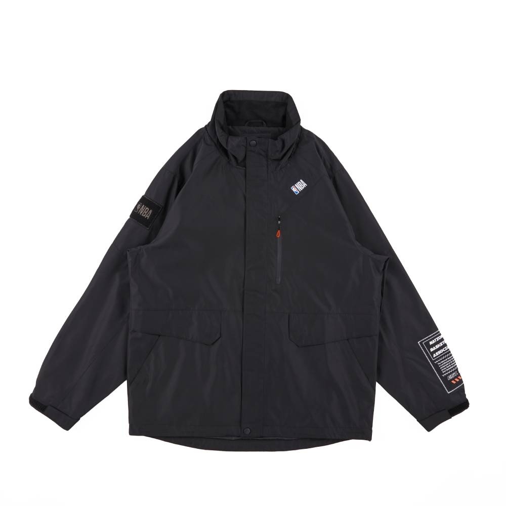 NBA 外套 立領 布章 黑 風衣外套 3355142020