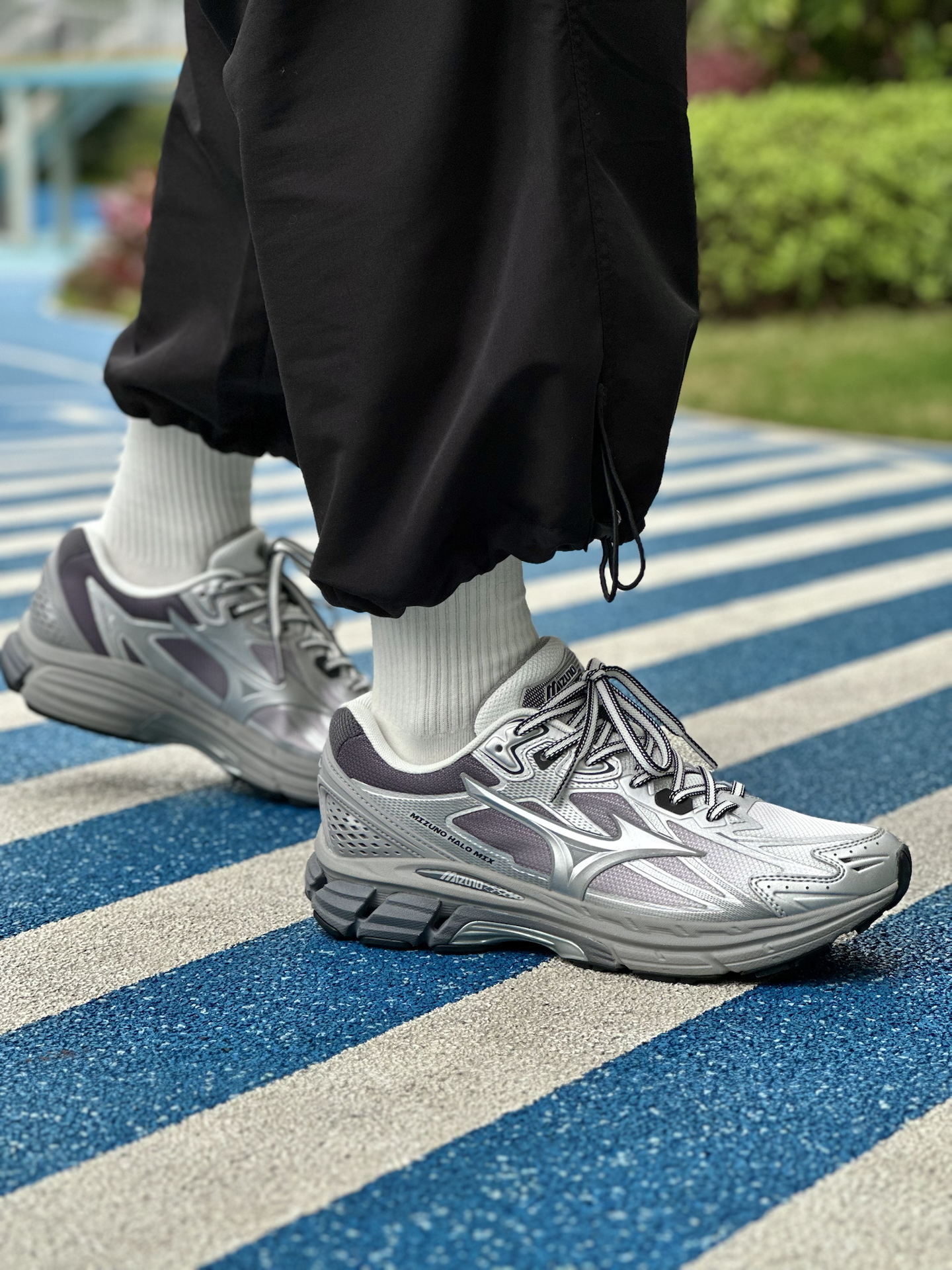 代購-Mizuno Halo Mix 跑鞋 銀紫 男女同款