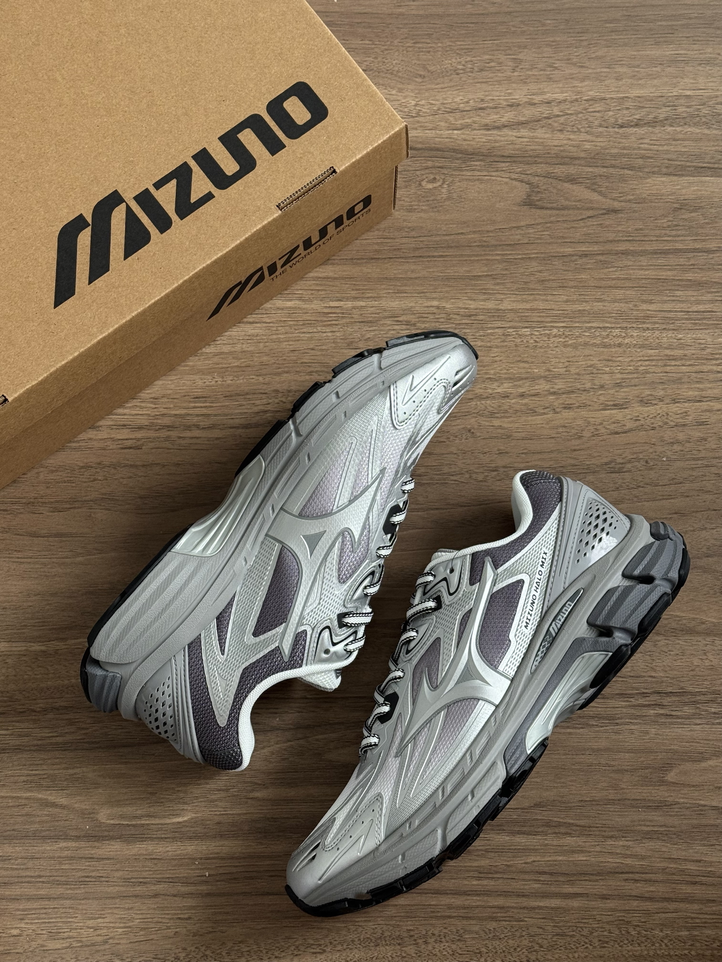 代購-Mizuno Halo Mix 跑鞋 銀紫 男女同款