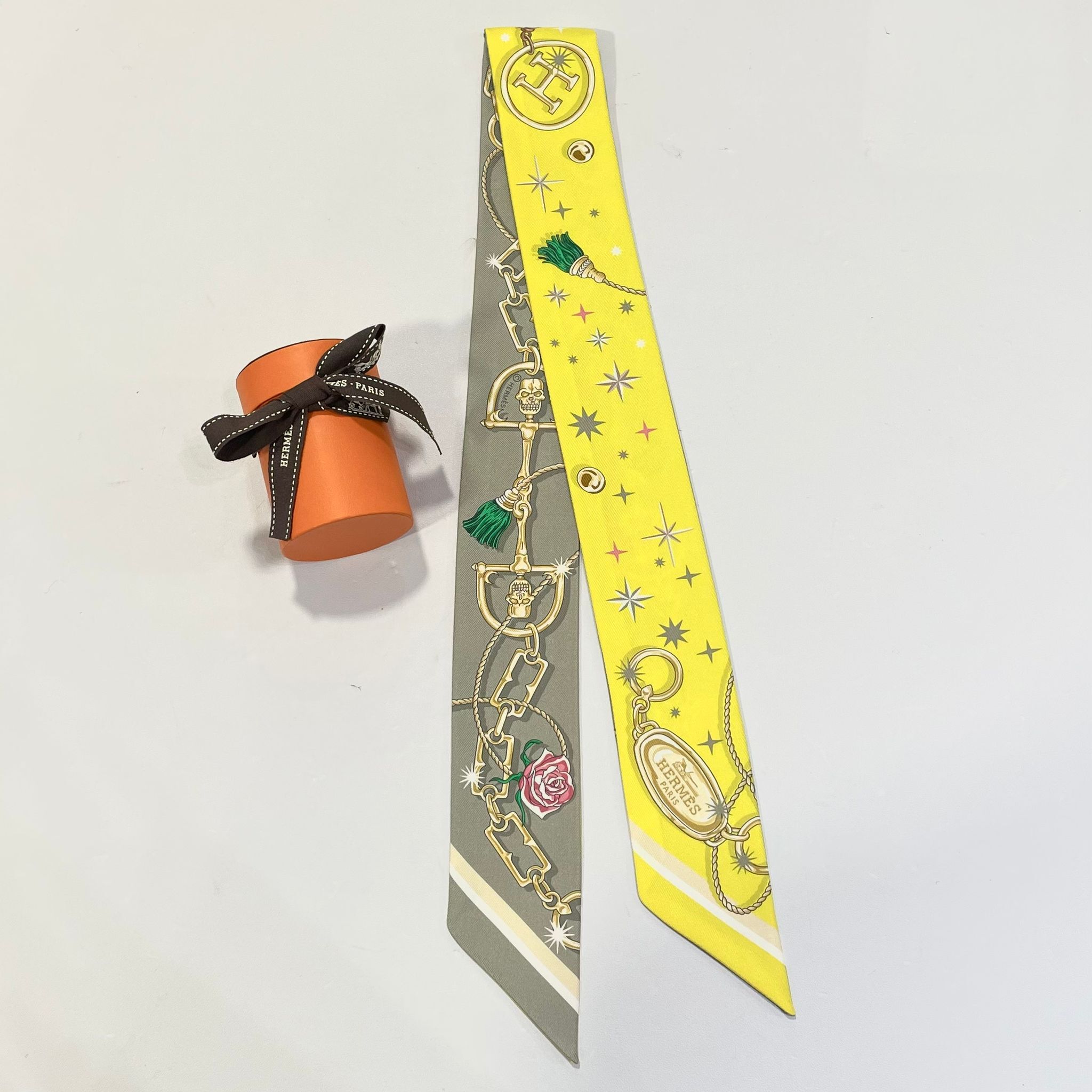 HERMES TWILLY 黃/綠/灰色 C'est la Fete Twilly H062743S #BRAND NEW #香榭站正品