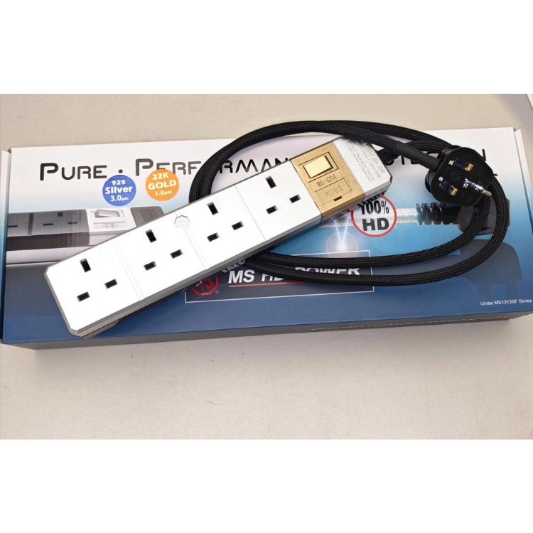 MS HD Power MS-GS4 英式4位濾波防雷插座｜金銀版｜