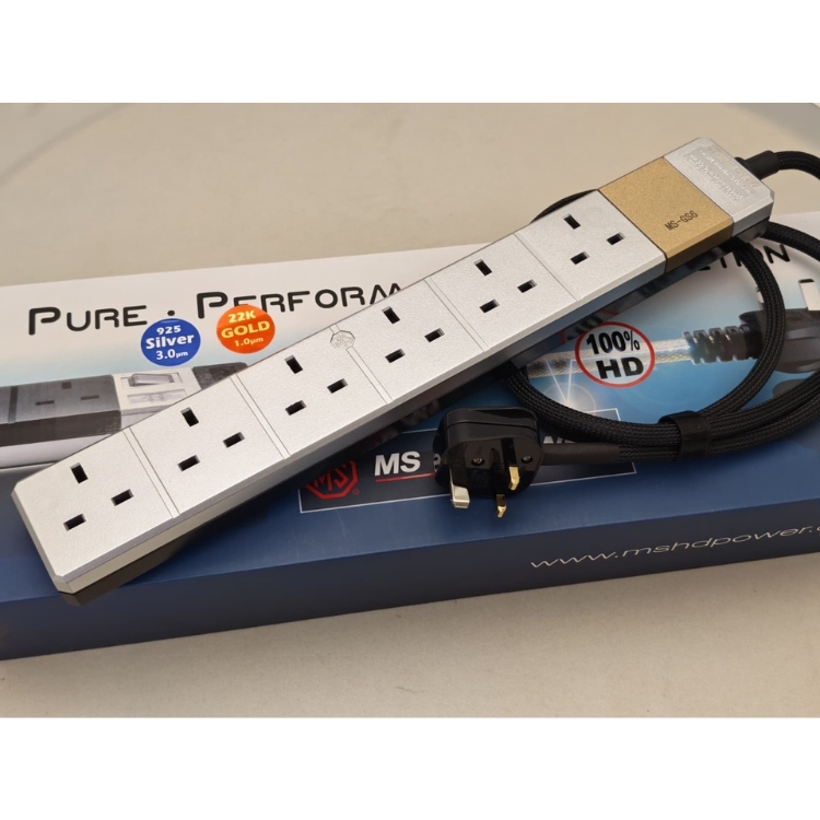 MS HD Power MS-GS6 英式6位濾波防雷插座｜金銀版｜
