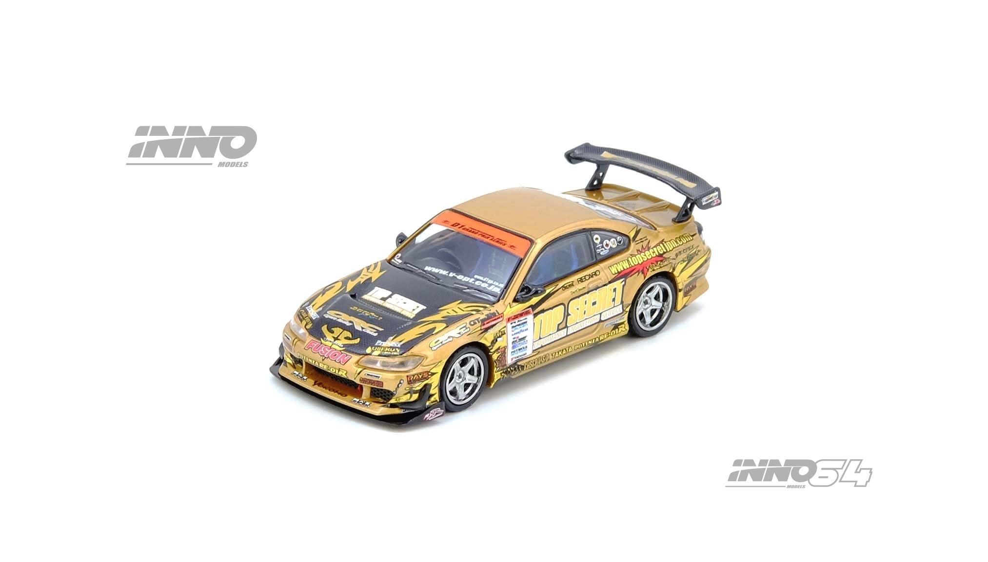 PO-$161 * INNO MODEL * 1:64 TOP SECRET Silvia (S15) Gold D1 Grand Prix Series Champion 2004