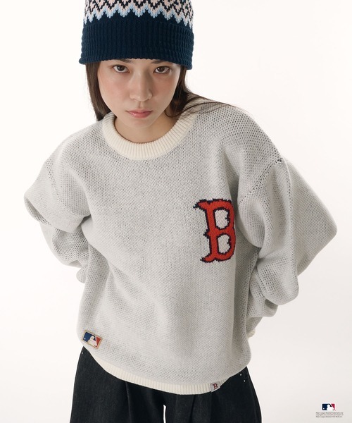 【預購】PERUSHU × MLB 大LOGO針織上衣 4色 99766140