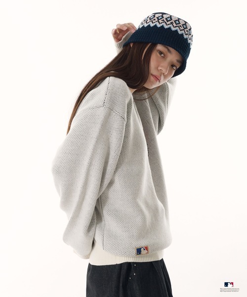 【預購】PERUSHU × MLB 大LOGO針織上衣 4色 99766140