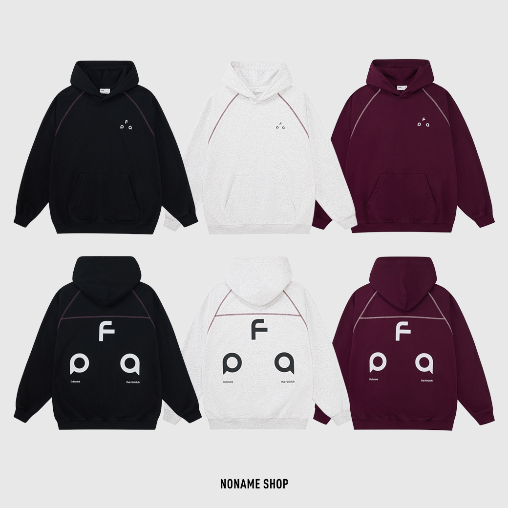 FPA 印花 線條 撞色 美式 寬鬆 帽TEE 長袖 三色 (男/女同款)