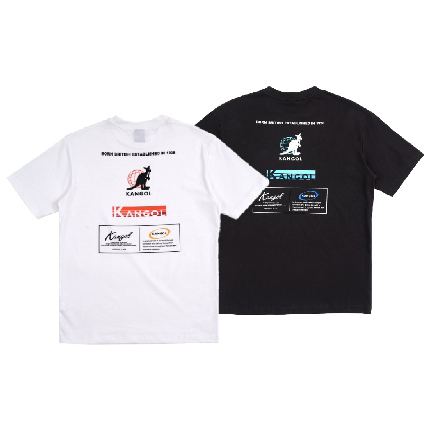 男女款 KANGOL TEE 白色 碳黑色 英國 袋鼠 復古 休閒 寬版 落肩 印花 短T【63251027】