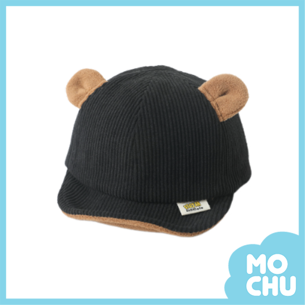 條紋燈芯絨熊耳帽(五色)