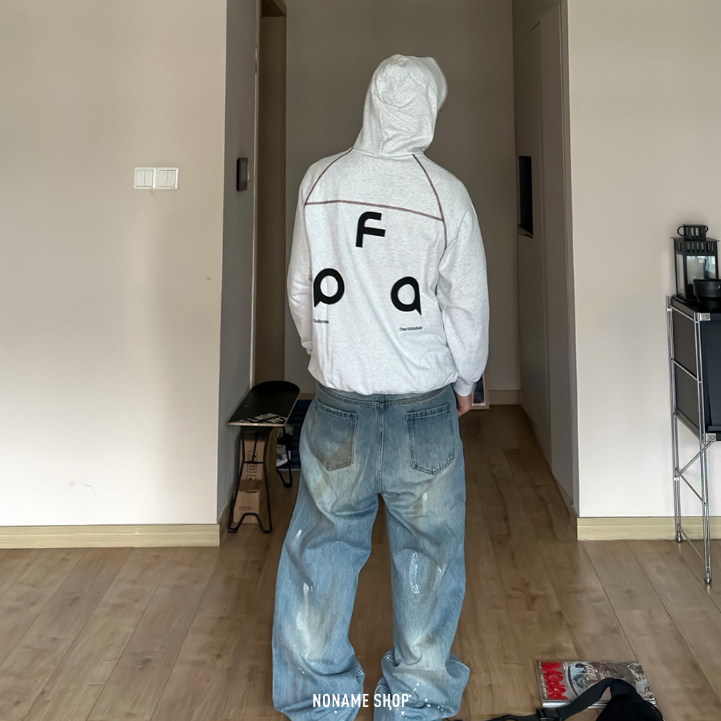 FPA 印花 線條 撞色 美式 寬鬆 帽TEE 長袖 三色 (男/女同款)