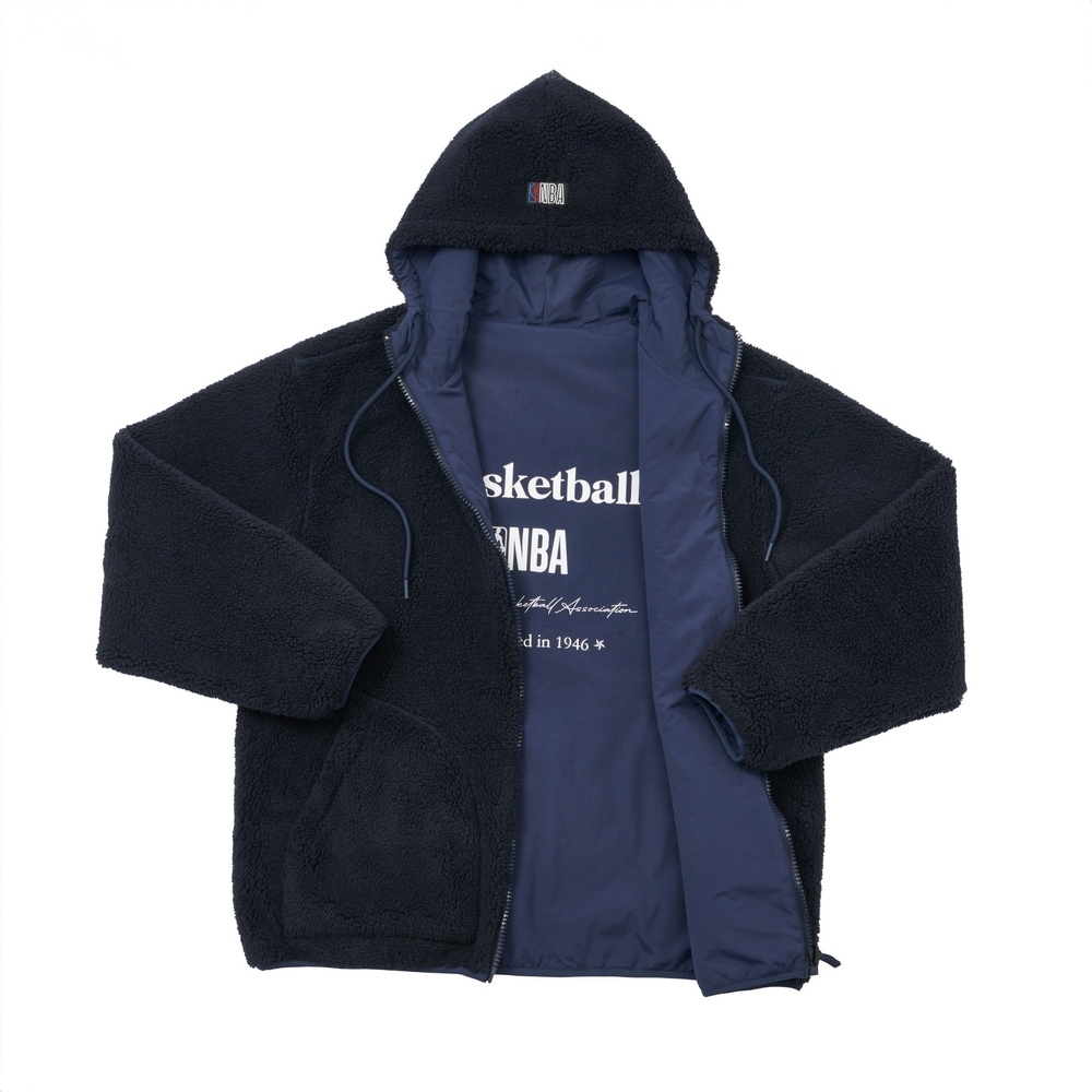 NBA 外套 雙面穿 深藍 羊羔絨外套 3455140680