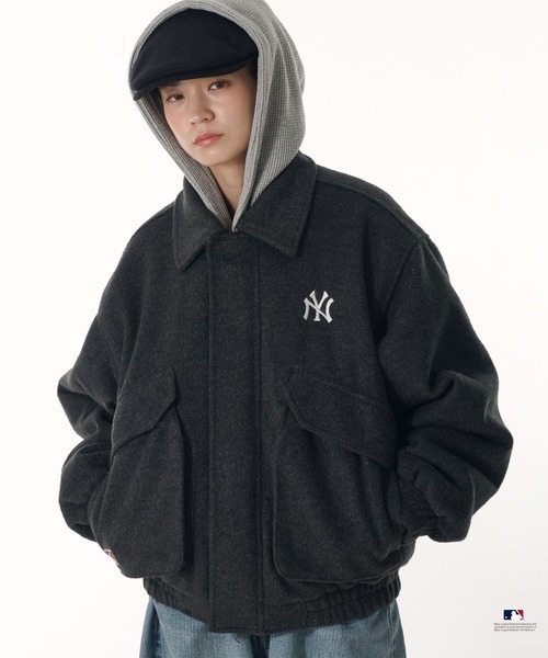 【預購】PERUSHU × MLB 毛毛雙口帶外套 3色 99766124