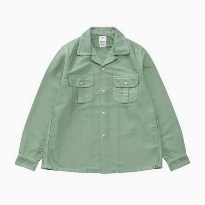 LAST PCS: VISVIM KEESEY G.S. SHIRT L/S MOLESKIN - LT.GREEN SIZE 2 PRE ORDER ITEM (預訂中)