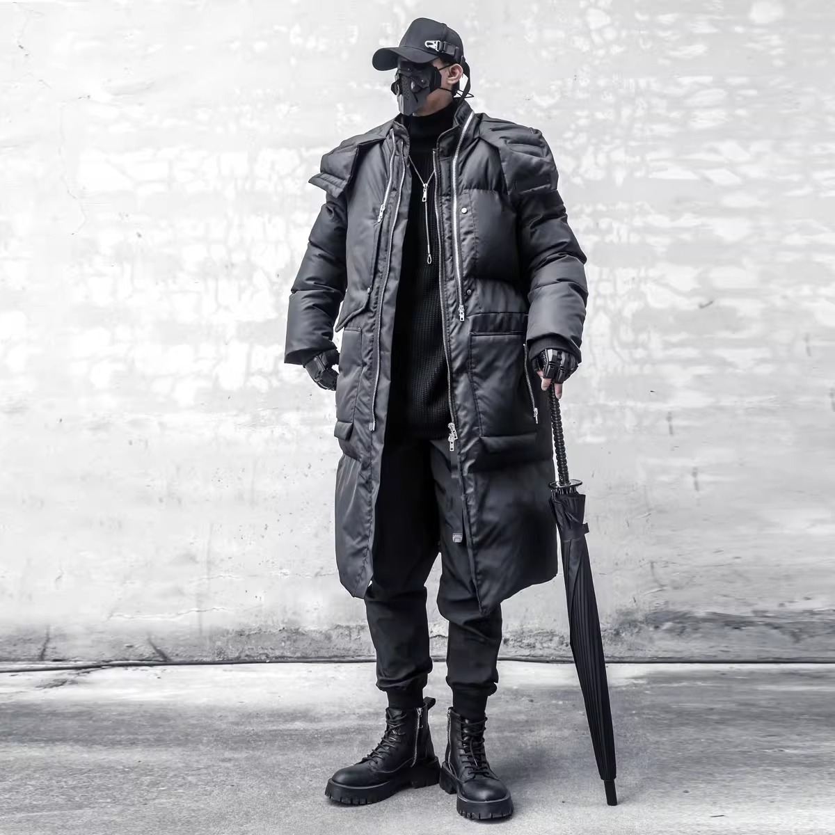 𝙏𝙀𝘾𝙃𝙒𝙀𝘼𝙍 暗黑連帽機能工裝棉服外套