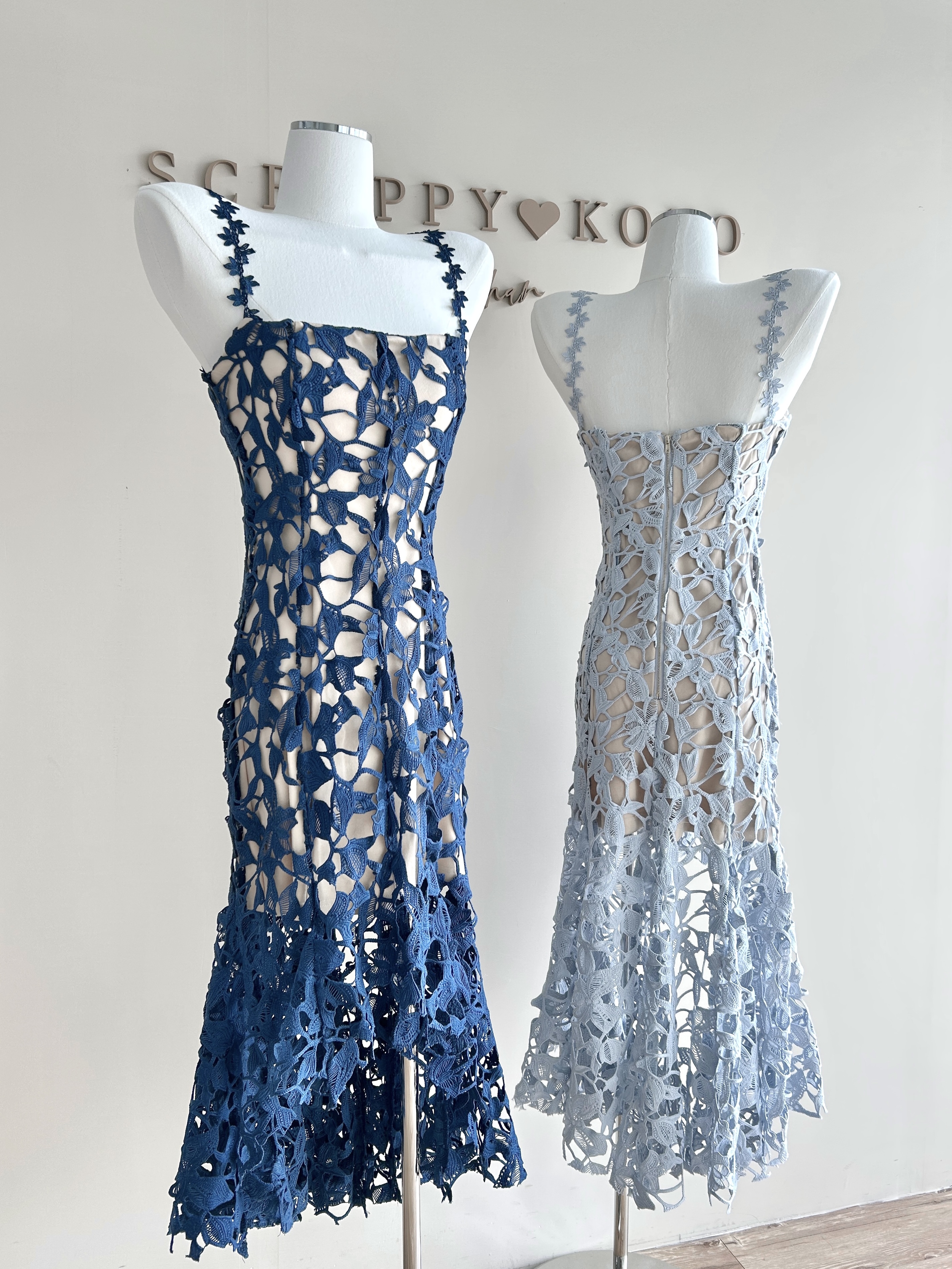 Naiad 水精靈 細肩帶雕花蕾絲洋裝