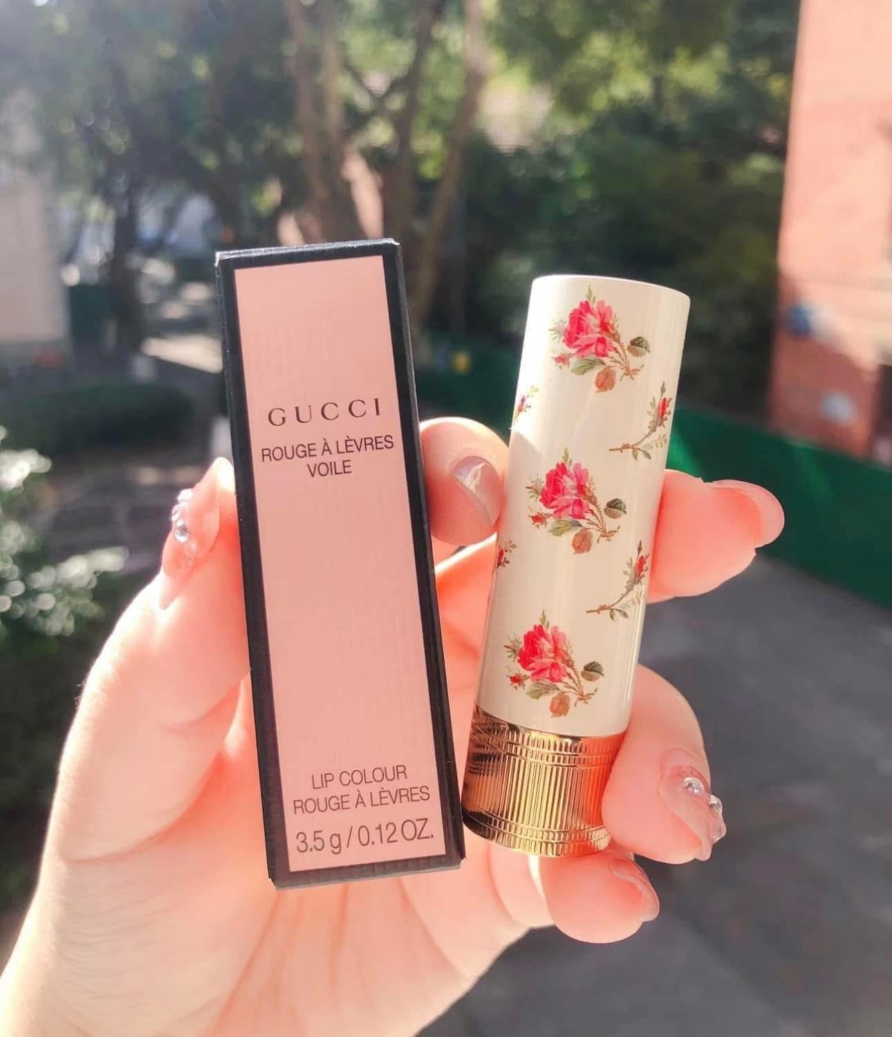 (預購商品)GUCCI 奶油管紅碎花3.5g #208奶茶蜜桃色