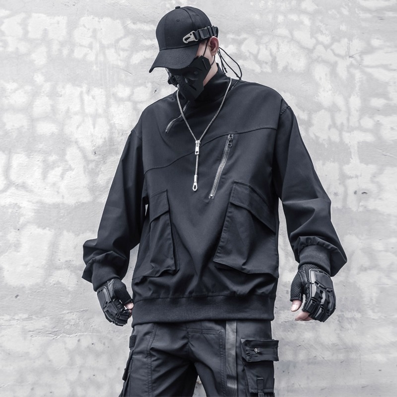 𝙏𝙀𝘾𝙃𝙒𝙀𝘼𝙍 暗黑半拉鍊立領衛衣