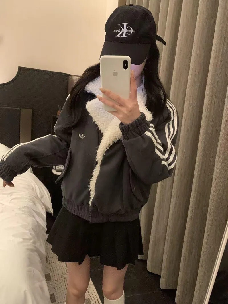 ADIDAS RETRO REMIX PADDED JACKET 復古羊羔毛拼接 黑白