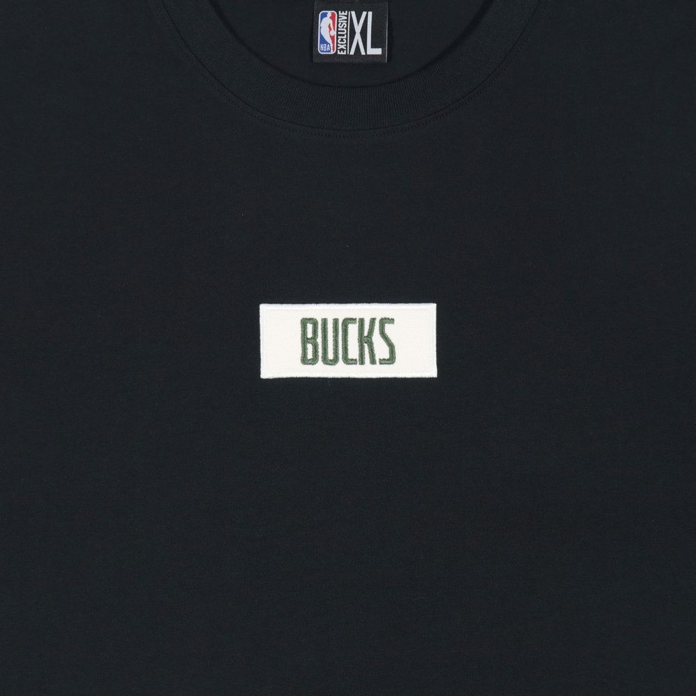 NBA 短T BOX刺繡 黑 短袖上衣 公鹿隊 3525104520