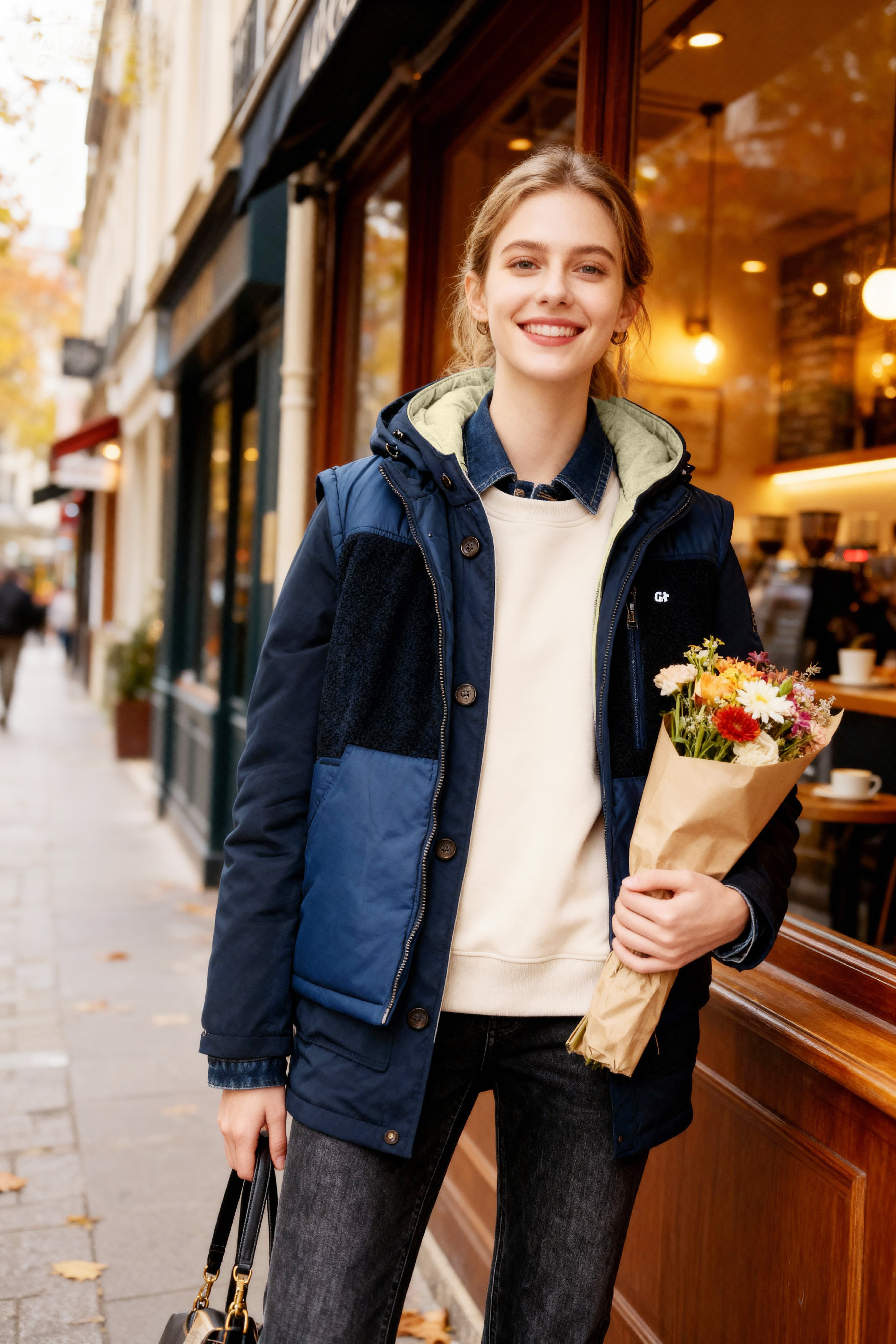 209076E18PLP 二合一雙面18種穿法羽絨背心及棉外套