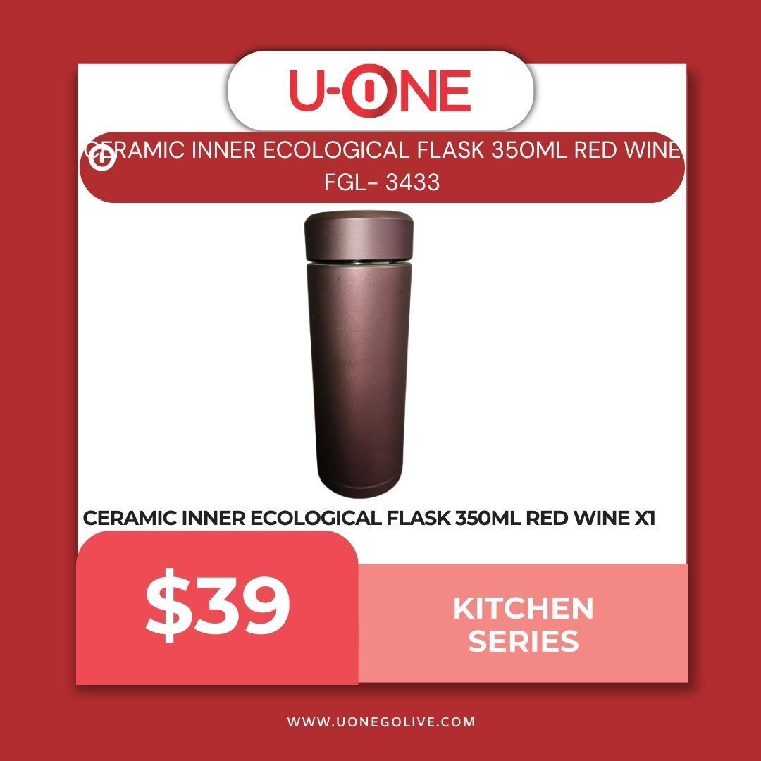 CERAMIC INNER ECOLOGICAL FLASK 350ML RED WINE FGL- 3433