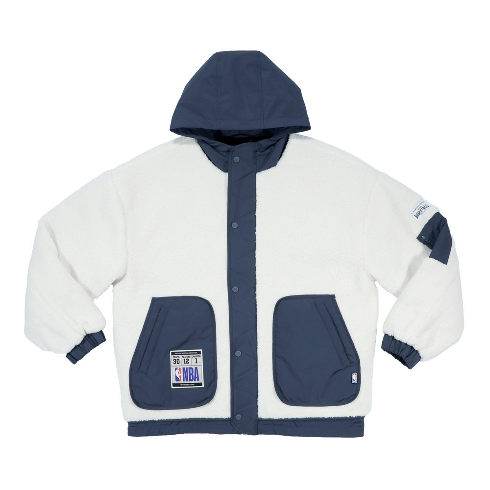 NBA 外套 拼接 藍 羊羔絨外套 3555144401