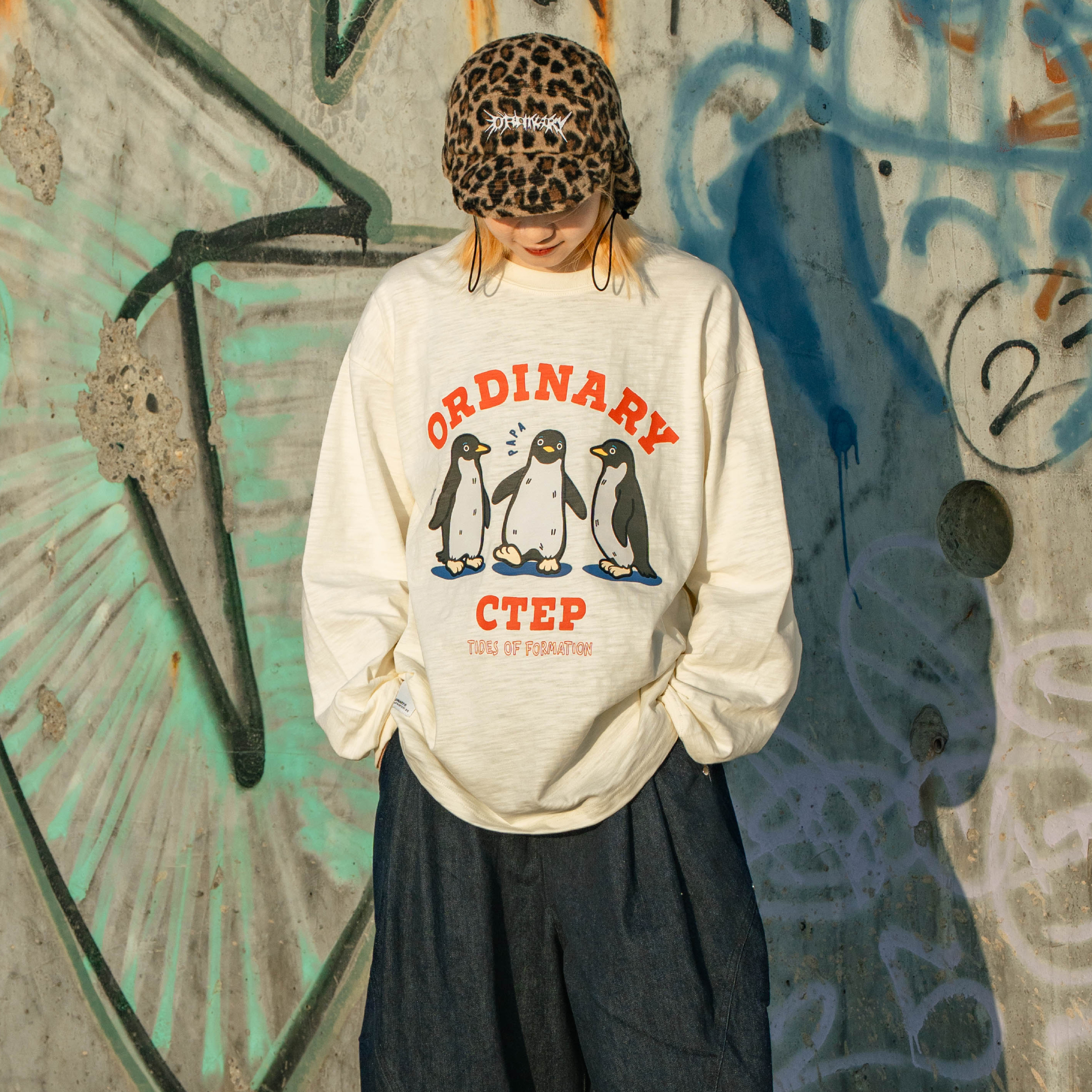 ORDINARY "PAPA" Crew LS Tee 企鵝夥伴竹節棉長Tee