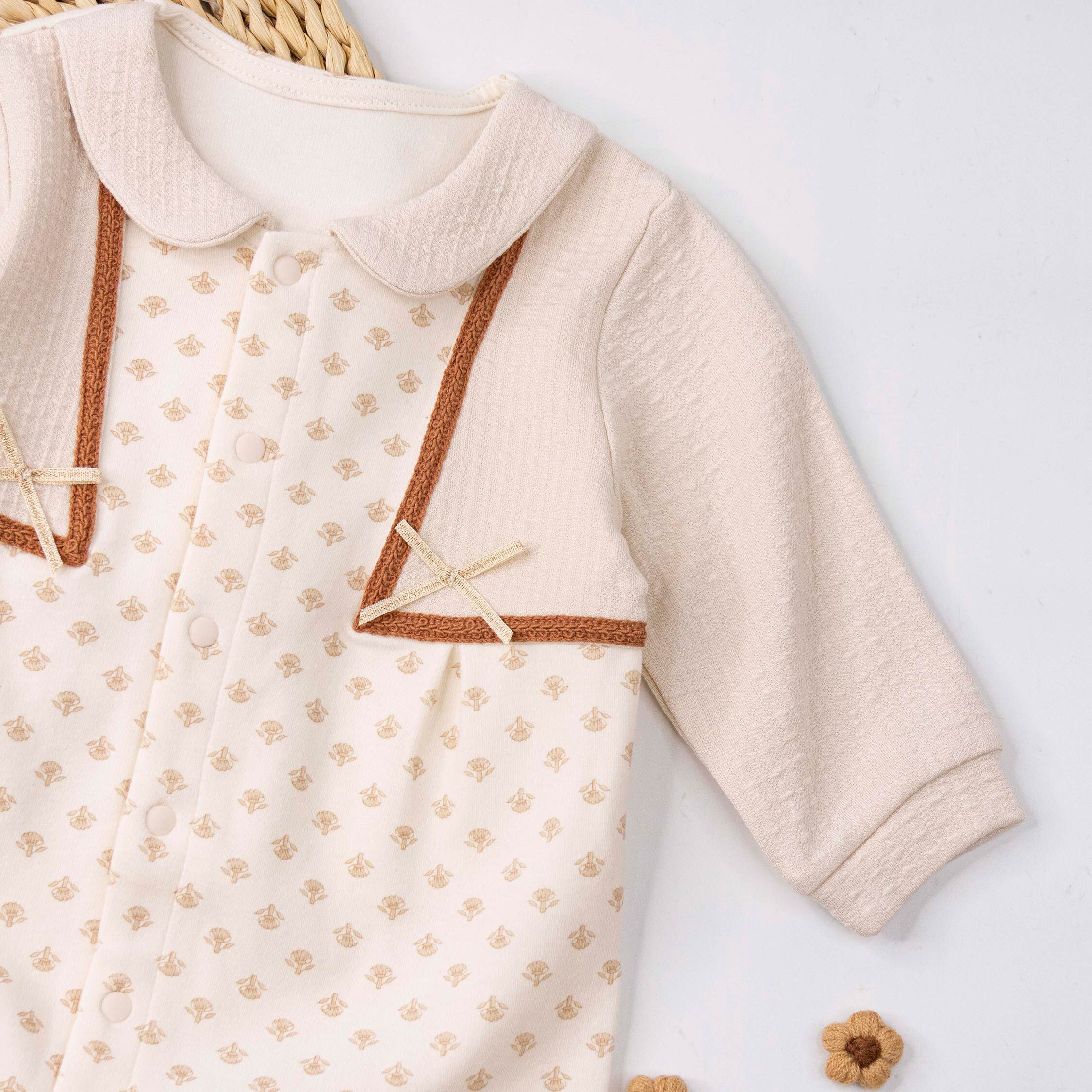 純淨系列【T3082】氣質花朵假兩件連身衣