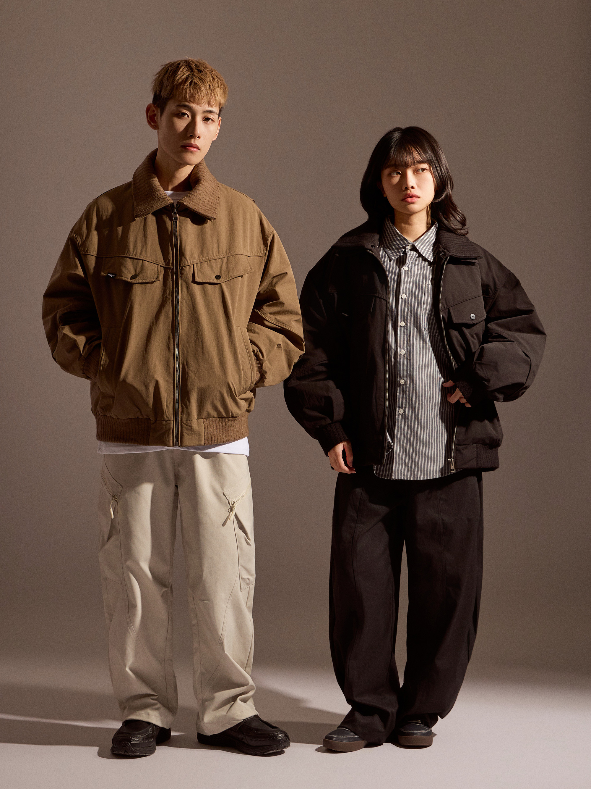 老錢針織領外套