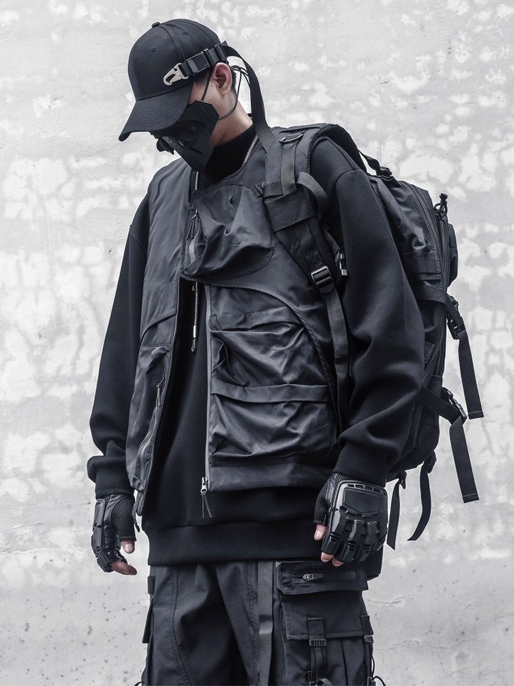 𝙏𝙀𝘾𝙃𝙒𝙀𝘼𝙍 解構拼接多口袋機能馬甲