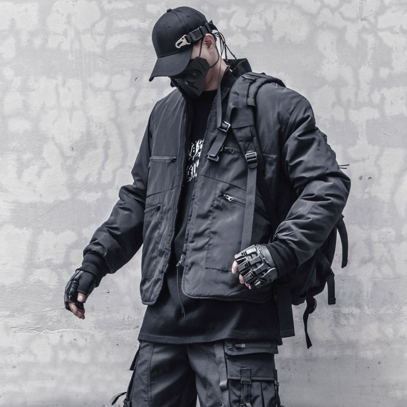 𝙏𝙀𝘾𝙃𝙒𝙀𝘼𝙍 暗黑機能棉衣加棉短棒球外