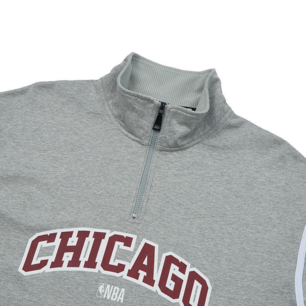 NBA 長T 半開襟 灰 長袖上衣 公牛隊 3451100311